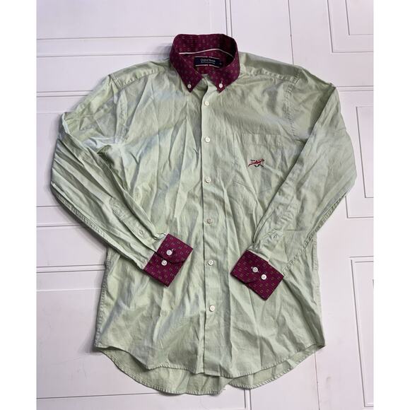 Oxford Hounds Other - Oxford Hounds Luxury Mint Green Pink Collar Button Up Shirt Men’s Size Medium